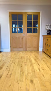 Carpentry example of a wooden floor and door